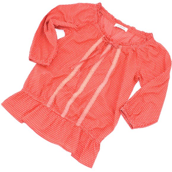 Cumar Italy Drop Waist Red Polka Dot Blouse M - Picture 4 of 8